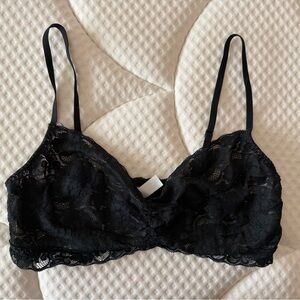 Gilligan & O'Malley Black Lace Bralette with Adjustable Straps
